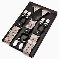 Pánské kšandy hnědé květiny