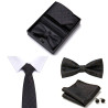Set Kai Kravata | Motýlek | Manžetové knoflíčky | Kapesníček černá