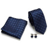 Set Benny Kravata | Motýlek | Manžetové knoflíčky | Kapesníček Modrý