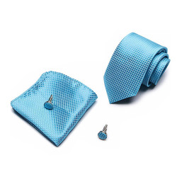 Kravata Tyrkysová Talia | Manžetové knoflíčky | Kapesníček