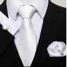 Luxusní Kravata Svatební Bílá| Manžetové knoflíčky | Kapesníček