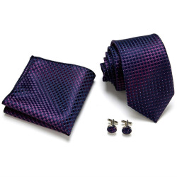 Kravata Fialová Pablo | Manžetové knoflíčky | Kapesníček