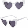 SET Bílé svatební brýle srdce 6 ks