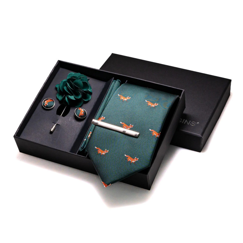 SET Liška Kravata | Kapesníček | Manžetové knoflíčky