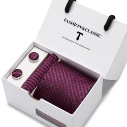 Kravata Fialová Percy | Manžetové knoflíčky | Kapesníček