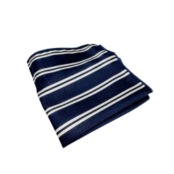 SET Dřevěný vyřezávaný motýlek Stripe tmavě modrý