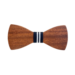 Dřevěný motýlek Stripe tmavě modrý