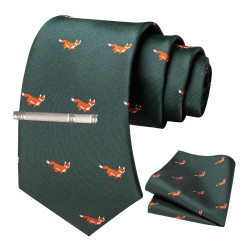 SET Liška Kravata | Kapesníček | Manžetové knoflíčky