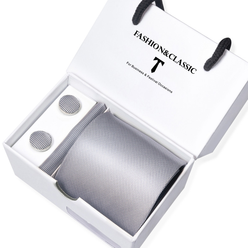 Kravata Černobílá Winnie | Manžetové knoflíčky | Kapesníček