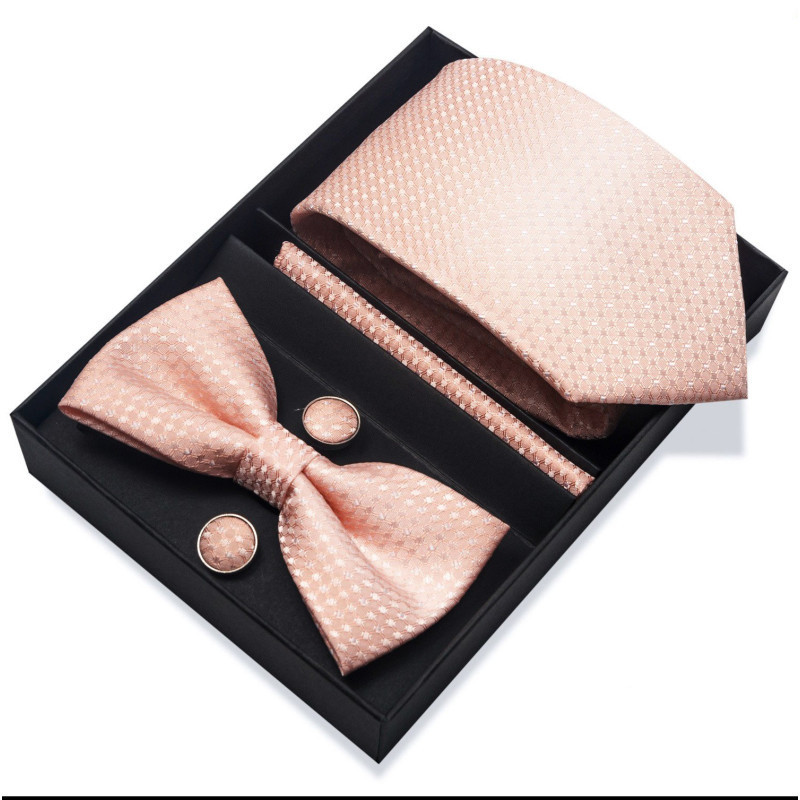 Set Peach Kravata | Motýlek | Manžetové knoflíčky | Kapesníček