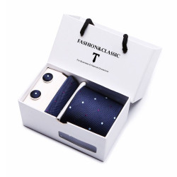 Kravata Modrá Bonnie | Manžetové knoflíčky | Kapesníček