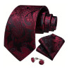 Vínová Kravata | Manžetové knoflíčky | Kapesníček