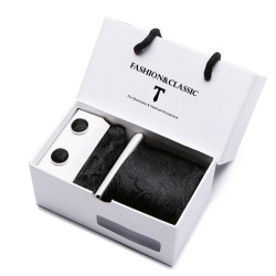 Kravata Černá Kyle | Manžetové knoflíčky | Kapesníček