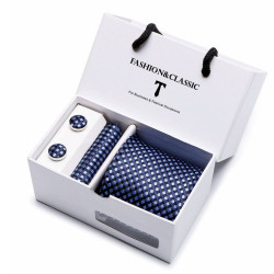 Kravata Modrá Bluey | Manžetové knoflíčky | Kapesníček