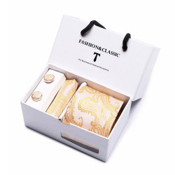 Kravata Zlatá Golden | Manžetové knoflíčky | Kapesníček