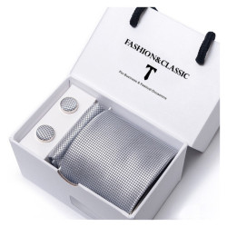 Luxusní Kravata Silverstone | Manžetové knoflíčky | Kapesníček