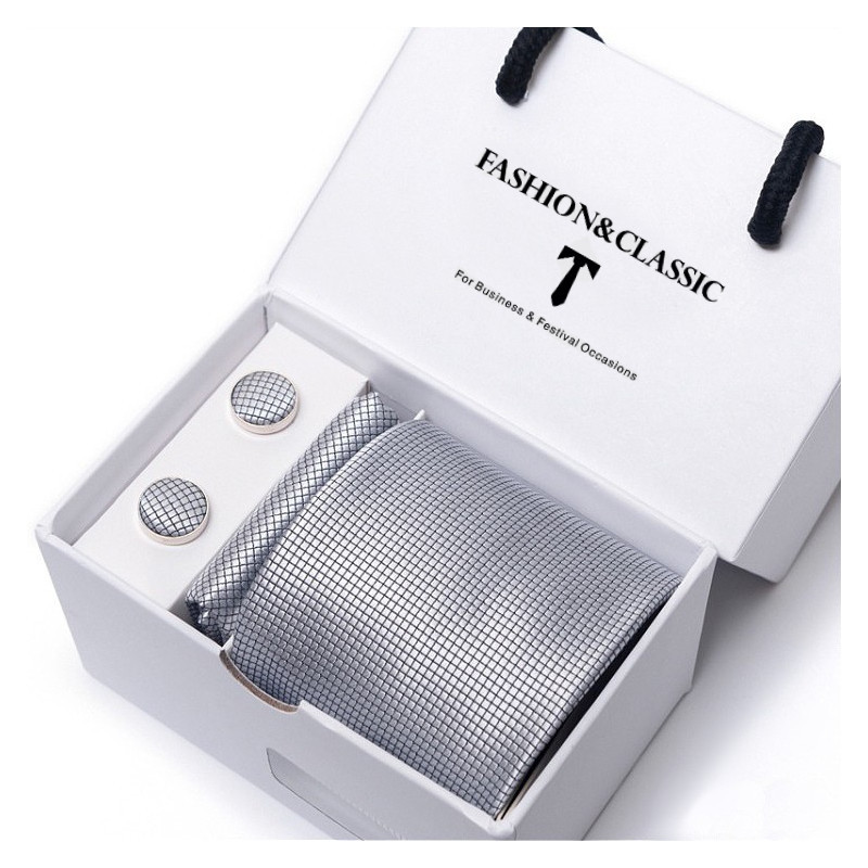 Luxusní Kravata Silverstone | Manžetové knoflíčky | Kapesníček