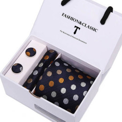 Kravata Modrá Becky | Manžetové knoflíčky | Kapesníček