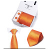 Luxusní Kravata Orange| Manžetové knoflíčky | Kapesníček