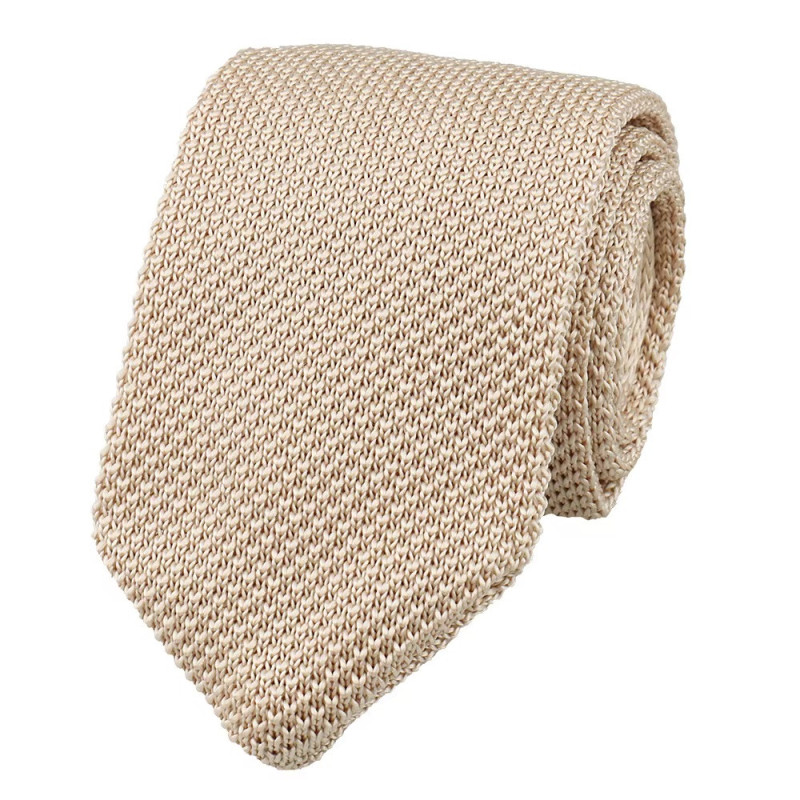 Pletená pánská kravata Beige