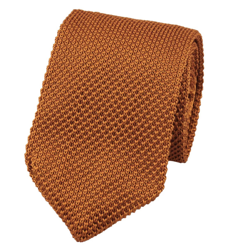 Pletená pánská kravata Mustard