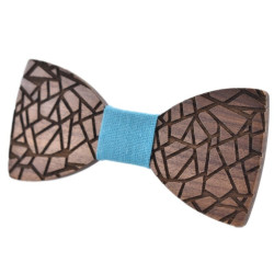 Dřevěný motýlek Praskliny Světle modrý