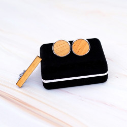Set manžetové knoflíčky a kravatová spona - světlé dřevo II