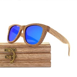 Dřevěné sluneční brýle - modré